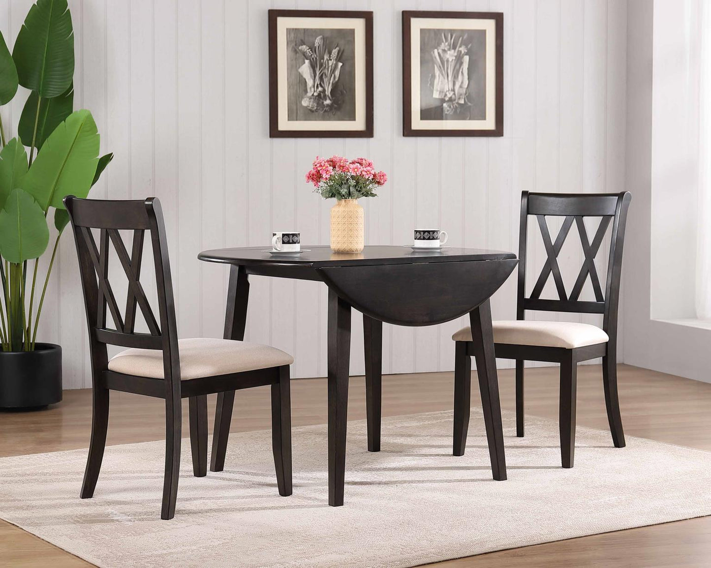 Lakewood 3 Pc Drop Leaf Dining Set - Espresso