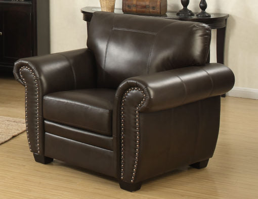 Louis Brown Leather Chair