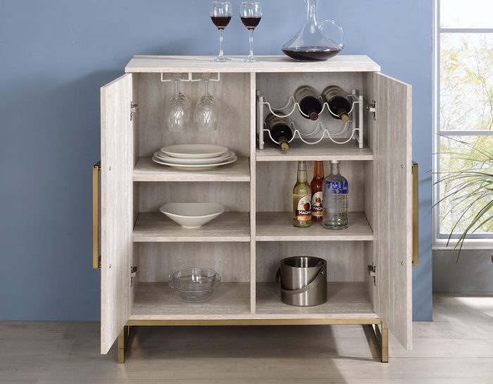 Larkin Faux-Marble Wine Cabinet LK100SV