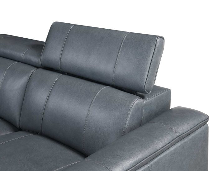 Lorenzo 6-Pc Leather Sectional - Grey Leather