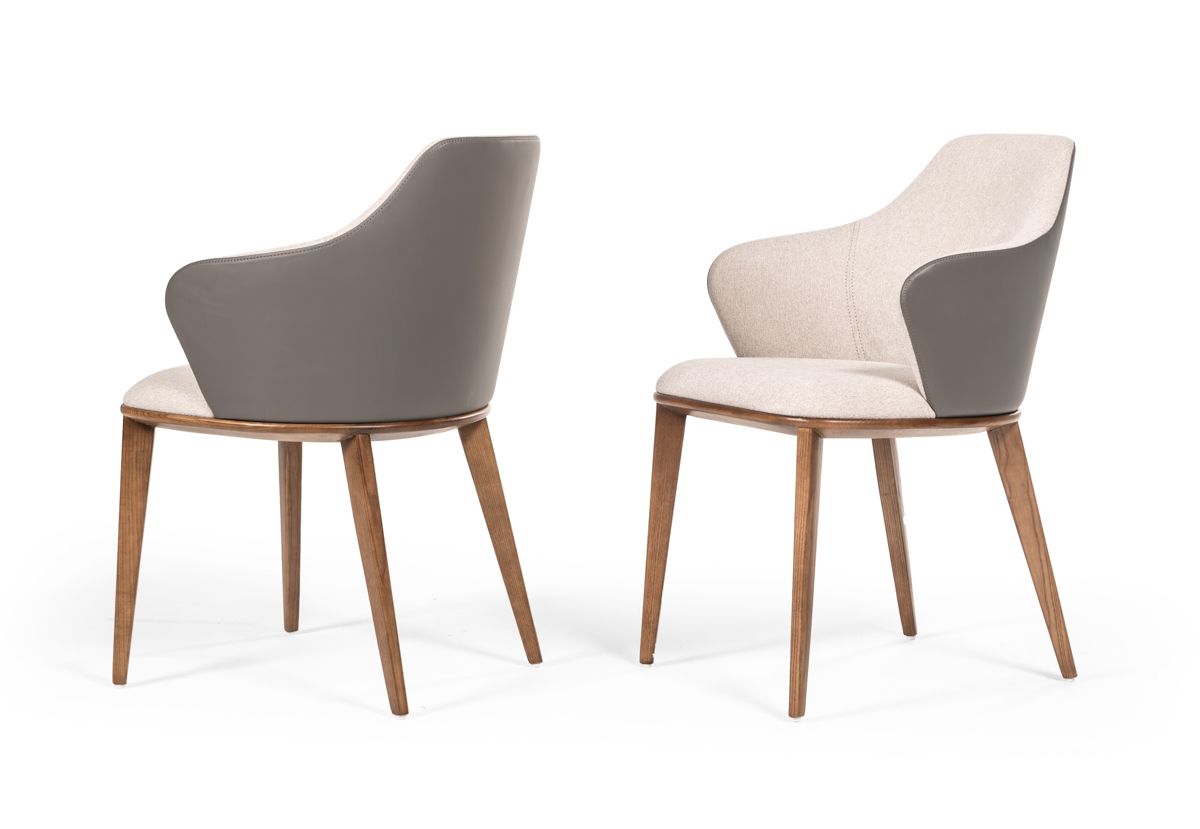 Megan Modern Beige & Grey Dining Chair