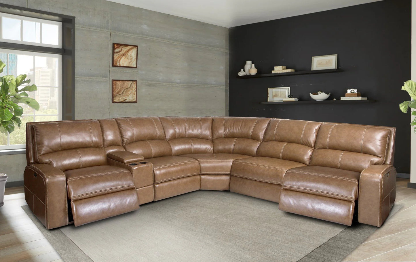 Parker House Bourbon 6 Pc Leather Sectional