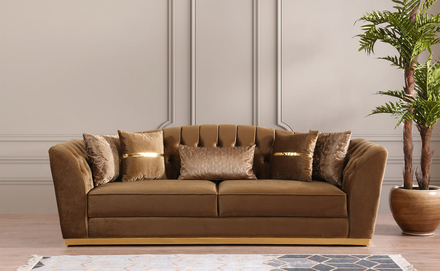 Margo Brown Sofa Collection by Demka Furnishing