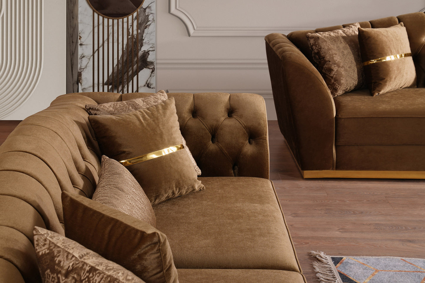 Margo Brown Sofa Collection by Demka Furnishing