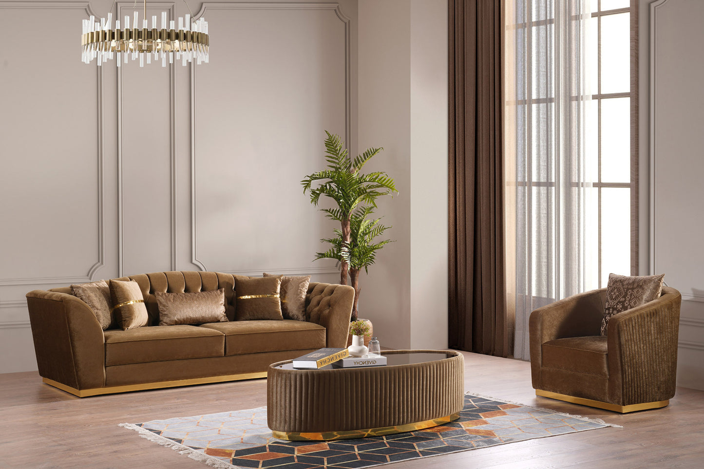 Margo Brown Sofa Collection by Demka Furnishing