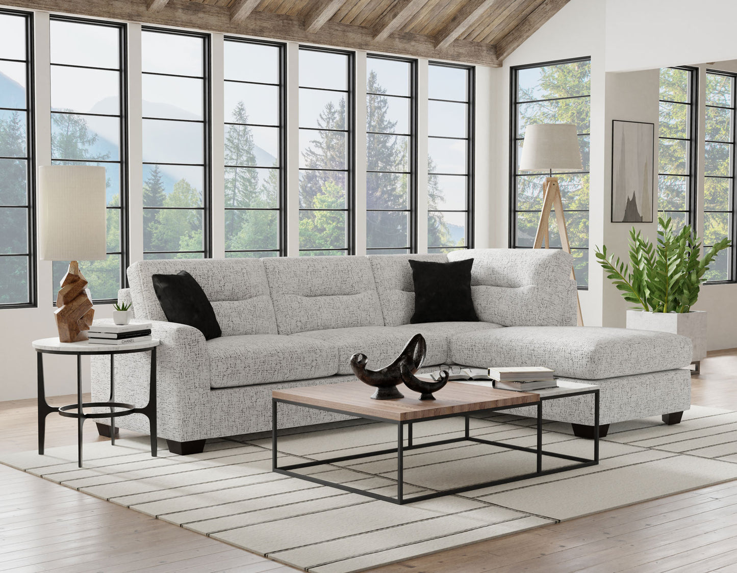 Mercury 2 Pc Chaise Sectional by Steve Silver