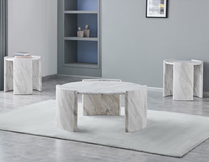 Merino 3 Pc Faux Marble Occasional Set ME200