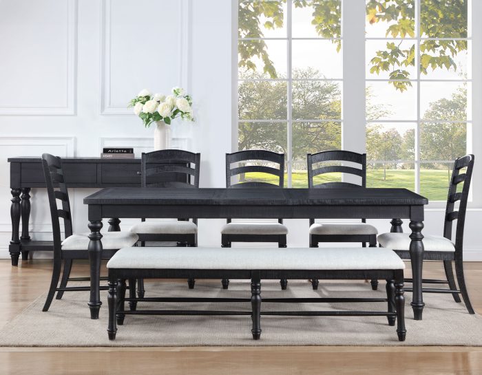 Odessa 6 Pc Black Farmhouse Dining Collection