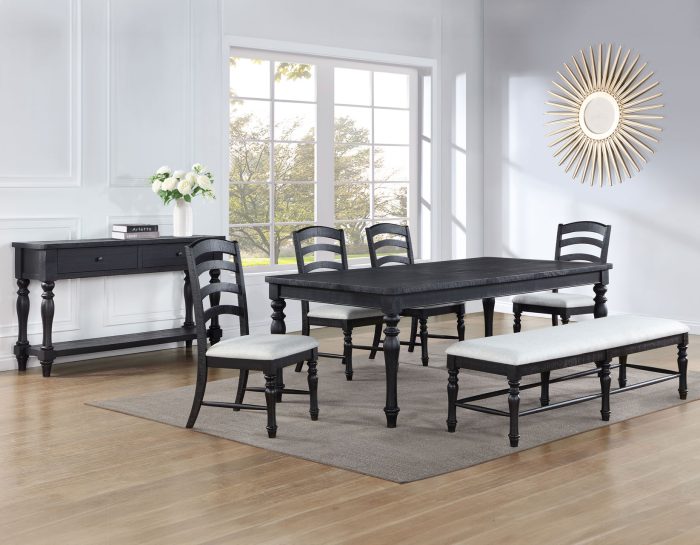 Odessa 6 Pc Black Farmhouse Dining Collection