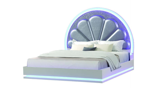 Cama tamaño queen Perla con luces LED