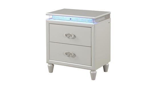 Perla Milky White Nightstand