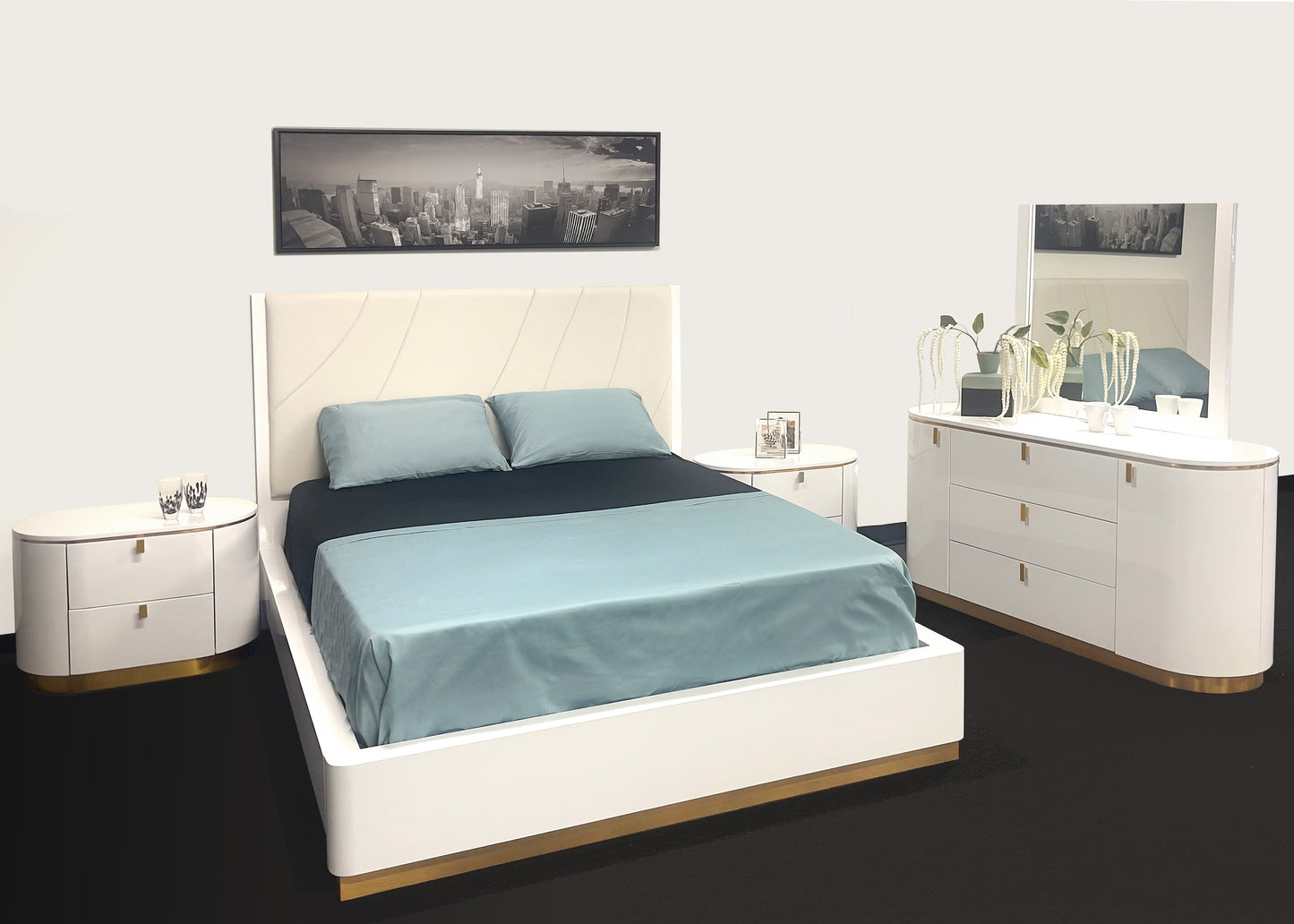 Prada White Lacquer Bedroom Set by Sharelle