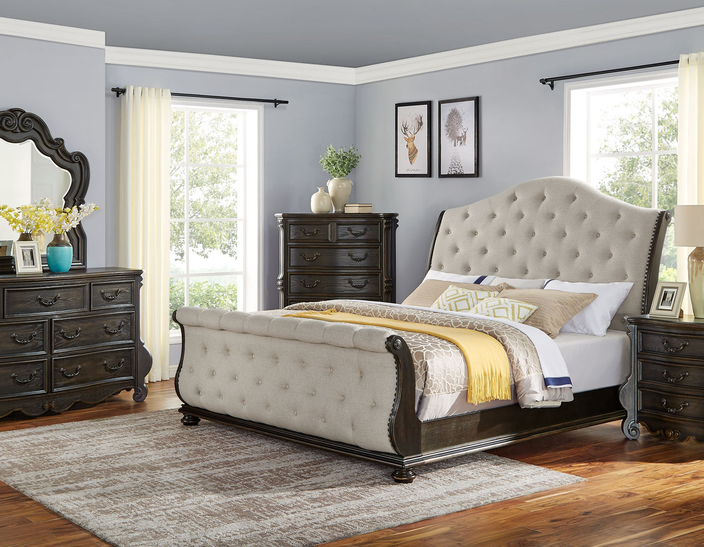 Rhapsody Sleigh 4 Pc Bedroom Collection by Steve Silver