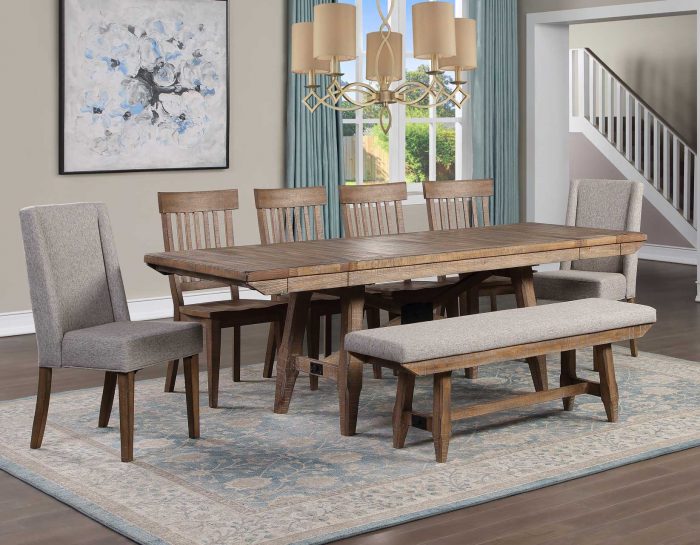 Riverdale Driftwood Finish Dining Set - Seats up to 10