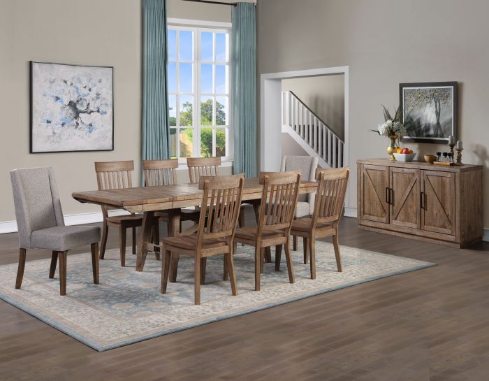 Riverdale Driftwood Finish Dining Set - Seats up to 10