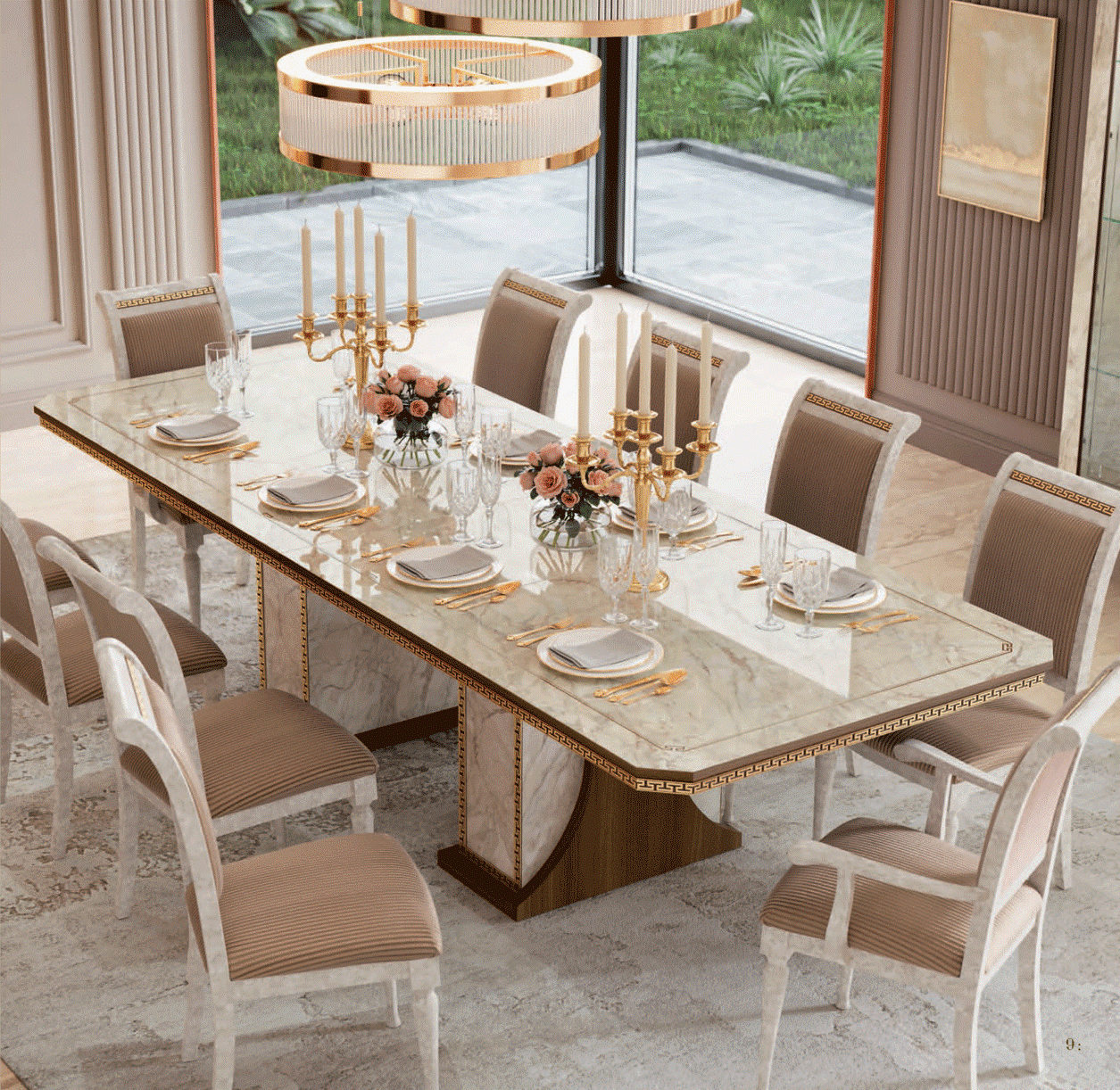 Romantica 7 Pc Dining Collection by ESF