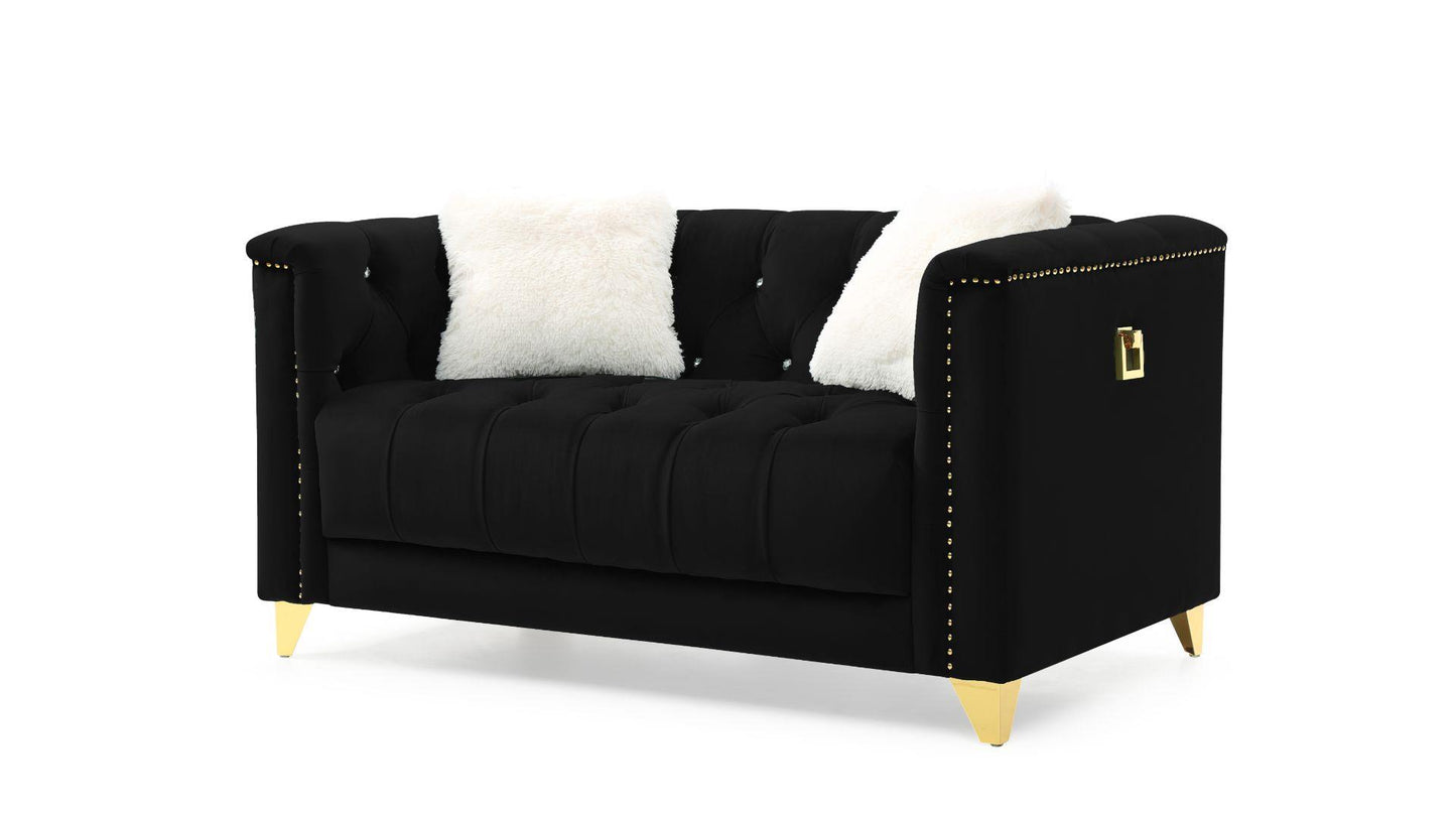 Russell 2 Pc Sofa Set - Black