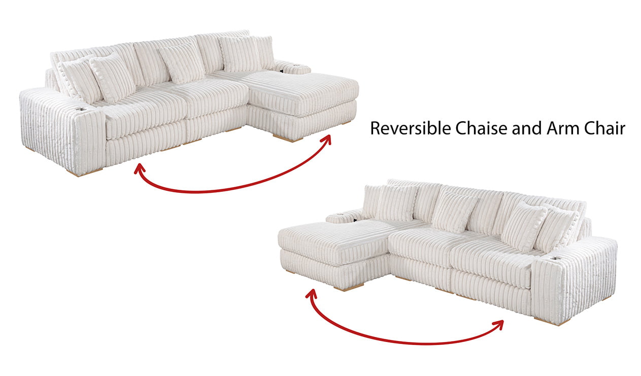 S100-3 Reversible Sectional Fluffy Fabric - 4 Colors