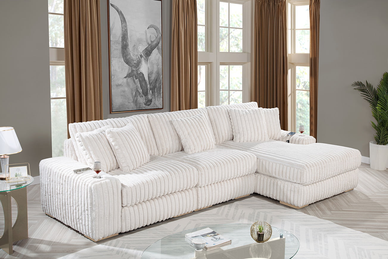 S100-3 Reversible Sectional Fluffy Fabric - 4 Colors