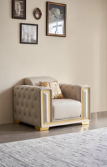 SF3001-C Cream Leather Chair