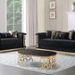 SF5088 Black Velvet 2 Pc Living Room Set