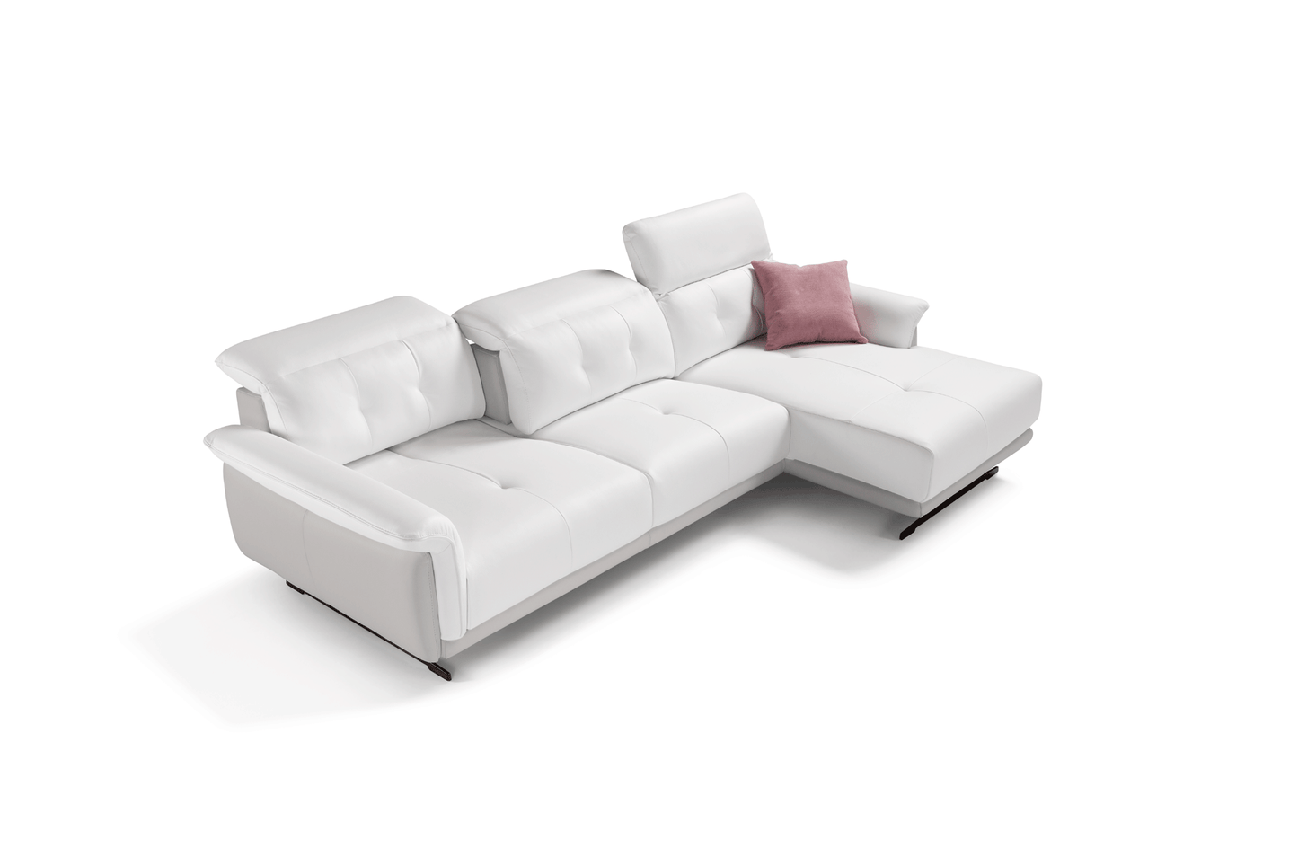 Sofia Top Grain Leather White/Ash Sectional by ESF