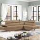 Taupe Modern Leather Sectional by Cosmos