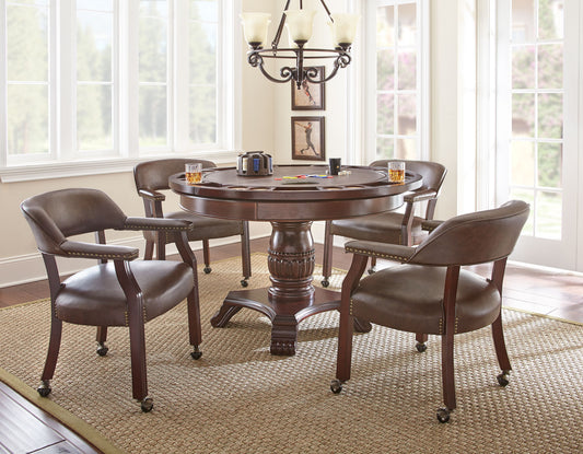 Tournament 6 Pc Game Table - Brown Chairs