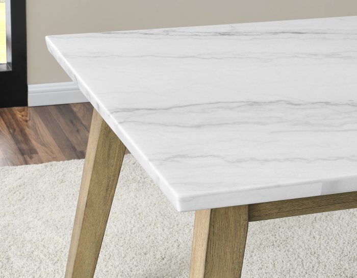 Vida 6-Piece White Marble Dining Set - Steve Silver