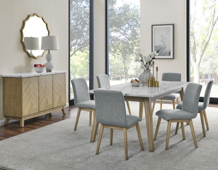 Vida 5 Pc White Marble Dining Set