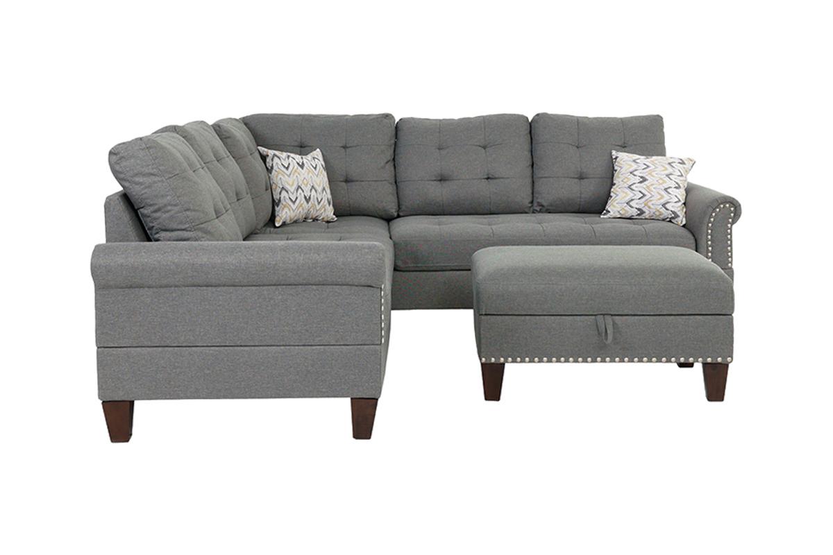 F6475 Grey Sectional w/Ottoman