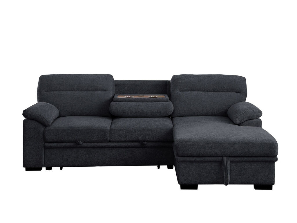 Kipling 81455 Dark Gray Sectional Sleeper