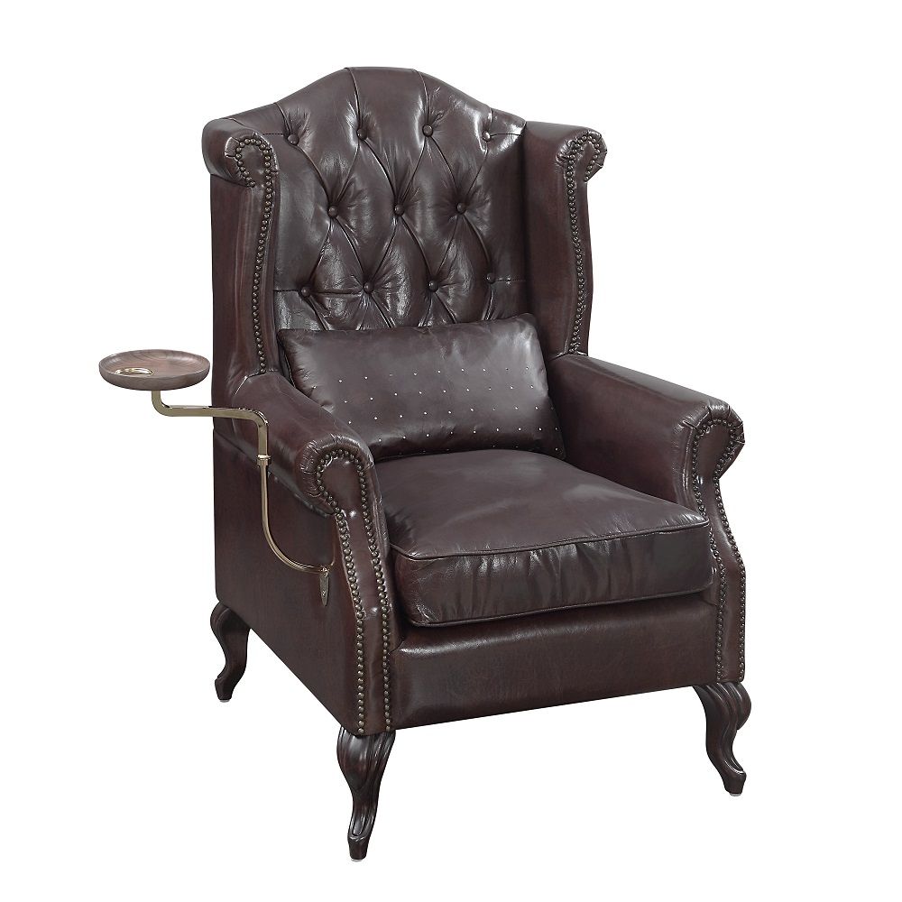 Pino Brown Leather Accent Chair AC02994