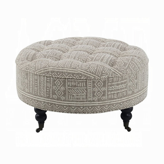 Upendo Pattern Fabric Ottoman w/Casters