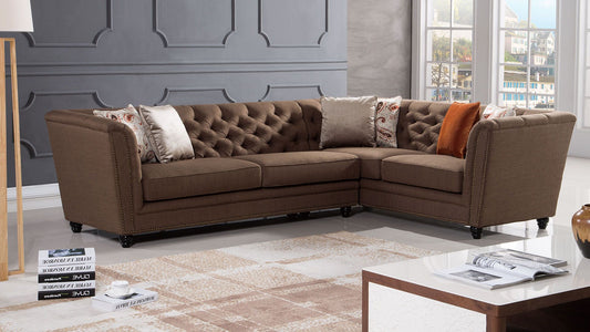 AE-L2219 Brown Fabric Sectional by American Eagle