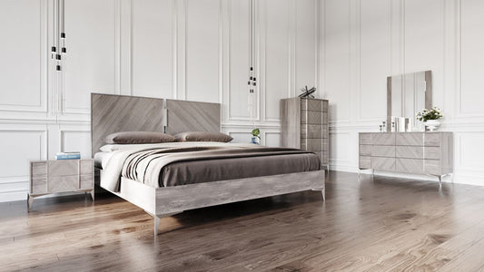 Nova Domus Alexa Modern Grey Bedroom Set - Made in Italy