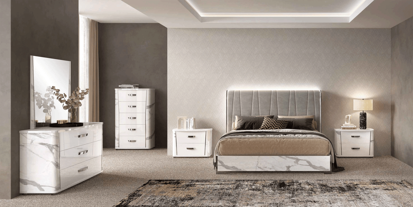 Anna High Gloss Marble Bedroom Collection by ESF