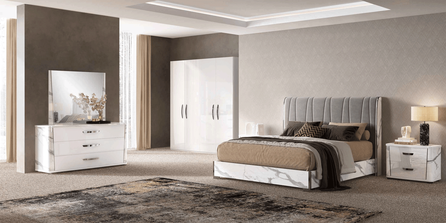 Anna High Gloss Marble Bedroom Collection by ESF