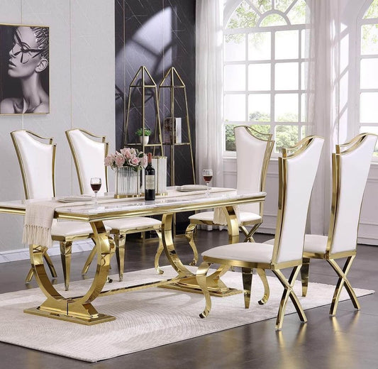 RDT316GM Marble Table Dining Set by Artisan