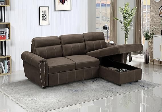 Ashton Microfiber Reversible Sleeper Sectional 87800