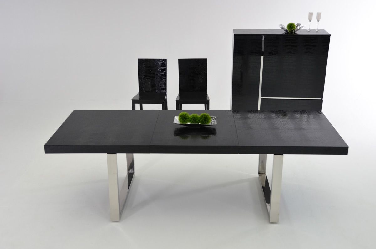 Modern Skyline Dining Collection - Black Crocodile