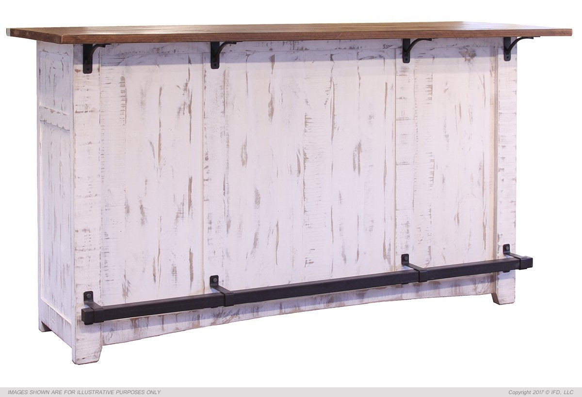 Pueblo White Distressed Bar Set - 100% Solid Wood