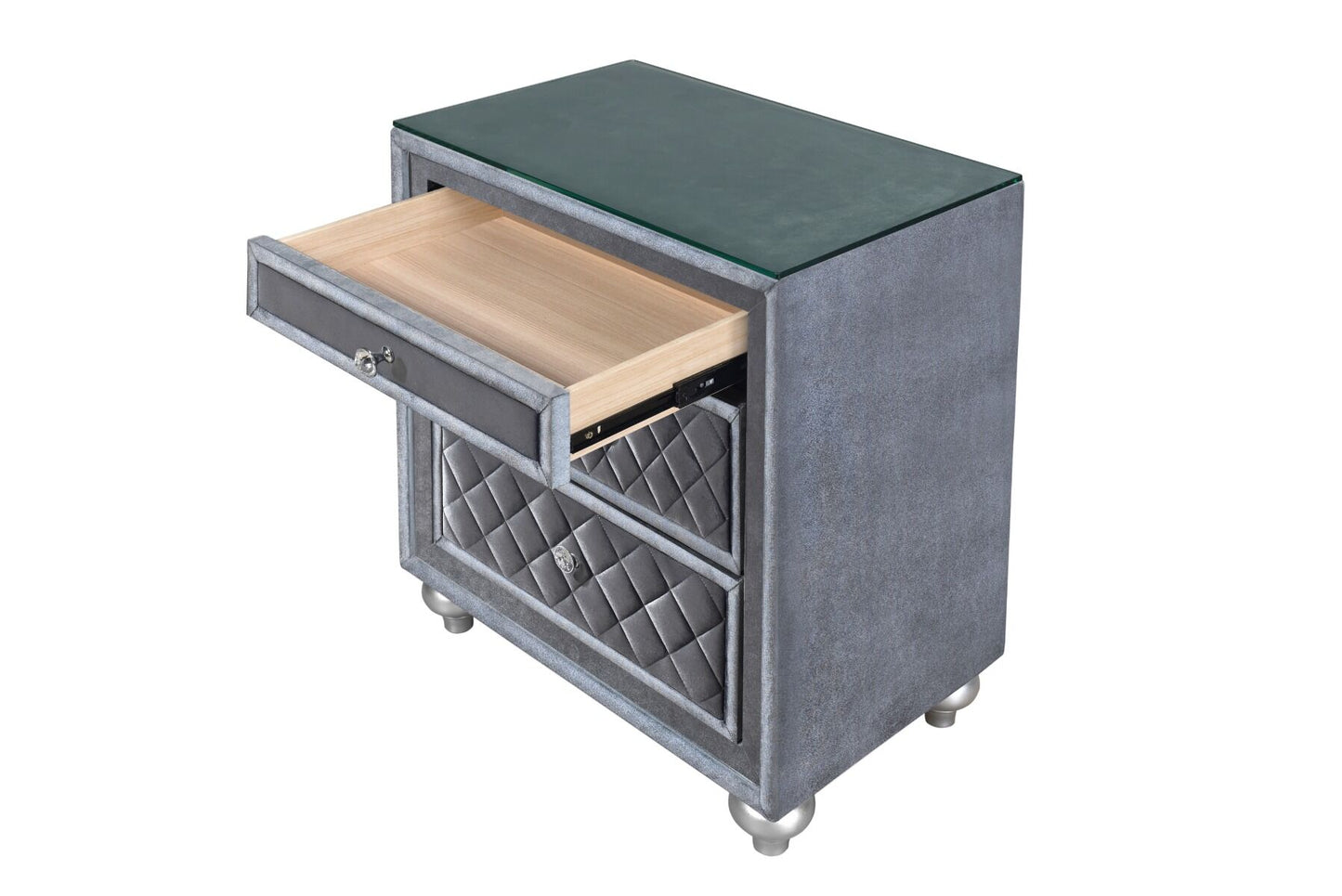 Juego de dormitorio tapizado en gris Cameo de Crown Mark Furniture