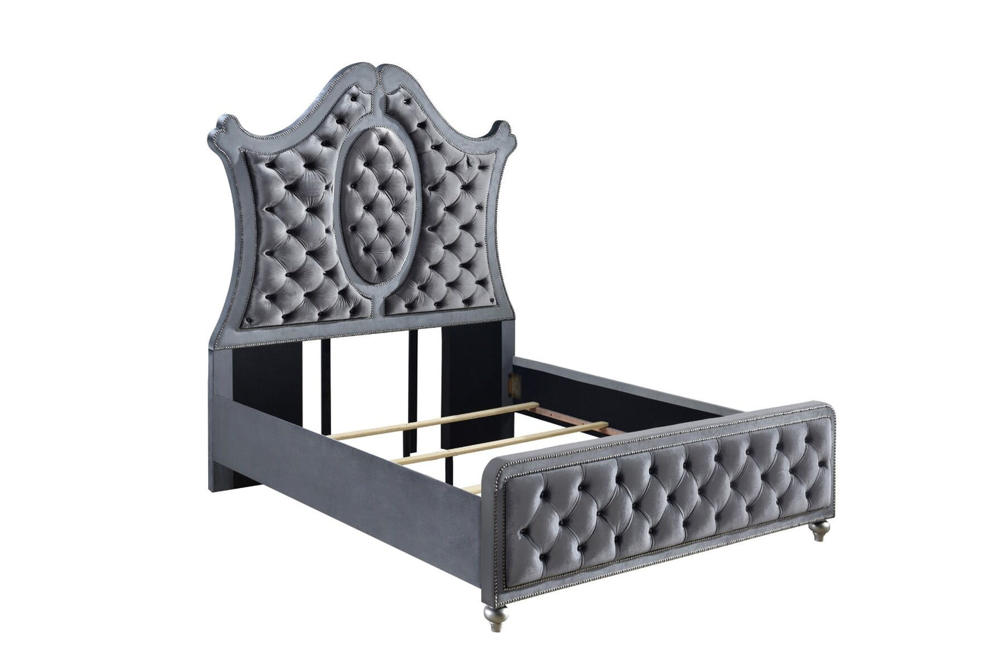 Juego de dormitorio tapizado en gris Cameo de Crown Mark Furniture