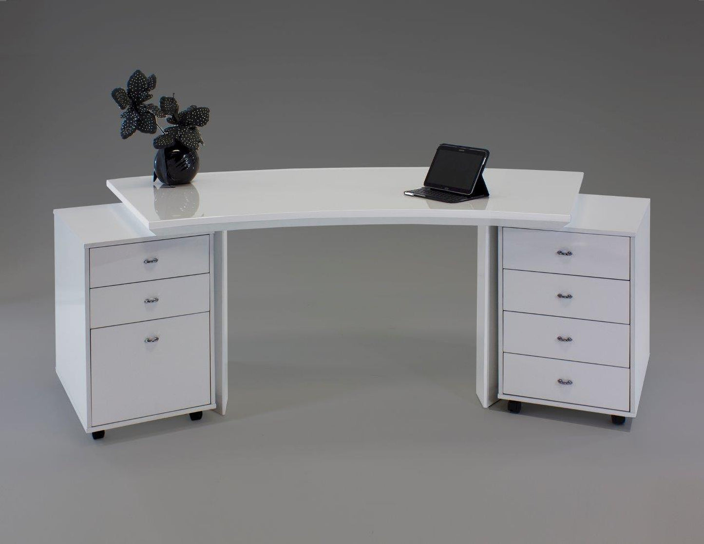 Sharelle Furnishings Bali Curved Desk - White Lacquer