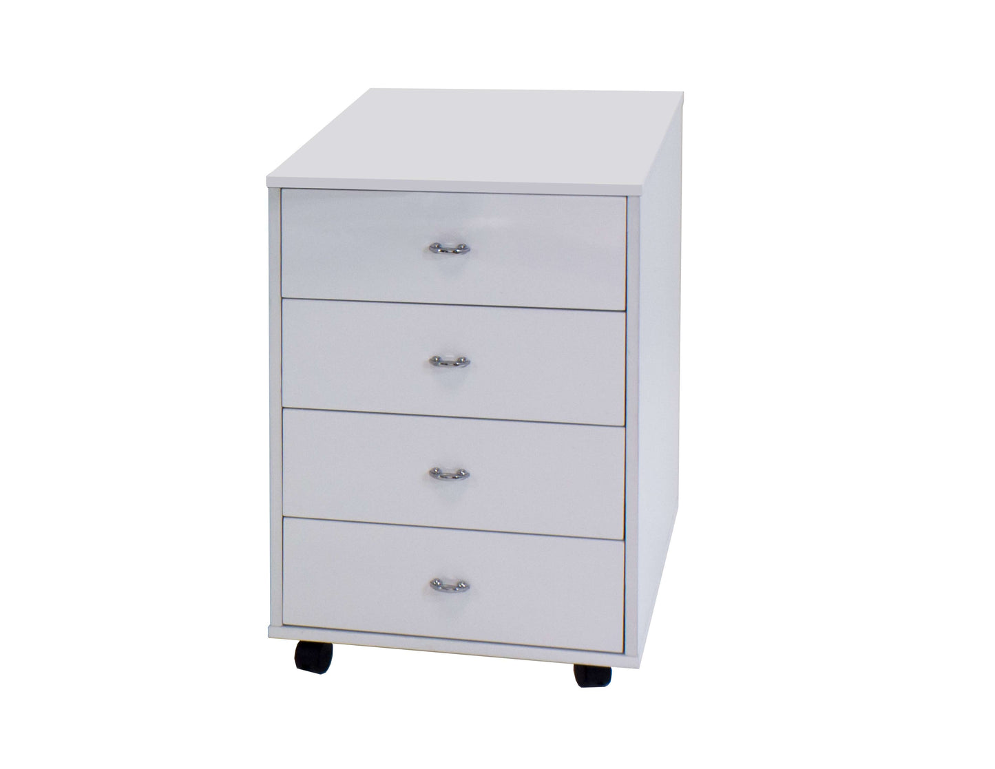 Bali White 4 Drawer White Gloss File Cabinet