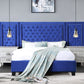 Cama Damazy Queen de terciopelo azul BD00973Q