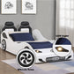 Colen Twin LED Car Bed - White or Red