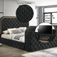 Kana Upholstered Bed w/LED, Fireplace, TV Stand