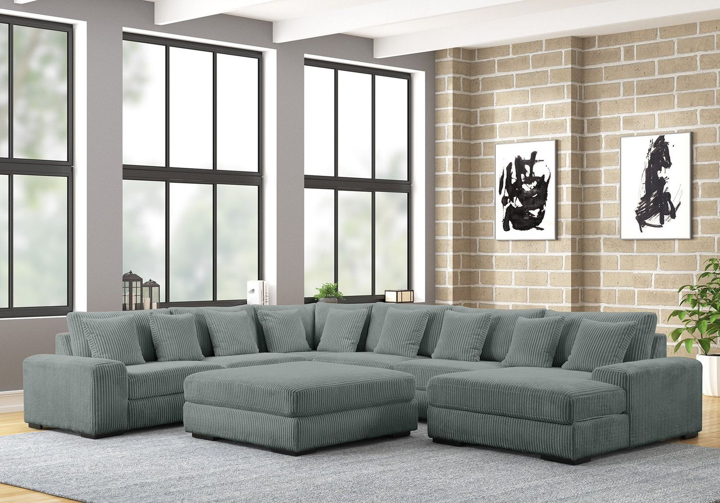 Bella 6 Pc Sectional GRBEL-SEC - Grey